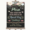 Shabby Chic Chalk Don't Post Photos Online Social Media Wedding Sign