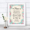 Vintage Shabby Chic Rose Don't Post Photos Online Social Media Wedding Sign