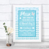 Winter Blue Don't Post Photos Online Social Media Personalized Wedding Sign