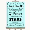 Aqua Drink Champagne Dance Stars Personalized Wedding Sign