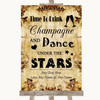 Autumn Vintage Drink Champagne Dance Stars Personalized Wedding Sign