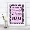 Baby Pink Damask Drink Champagne Dance Stars Personalized Wedding Sign