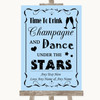 Blue Drink Champagne Dance Stars Personalized Wedding Sign