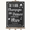 Chalk Sketch Drink Champagne Dance Stars Personalized Wedding Sign