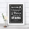 Chalk Style Drink Champagne Dance Stars Personalized Wedding Sign