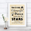 Cream Roses Drink Champagne Dance Stars Personalized Wedding Sign