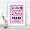 Pink Drink Champagne Dance Stars Personalized Wedding Sign