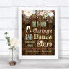 Rustic Floral Wood Drink Champagne Dance Stars Personalized Wedding Sign