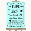 Aqua Fingerprint Tree Instructions Personalized Wedding Sign