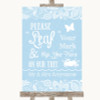 Blue Burlap & Lace Fingerprint Tree Instructions Personalized Wedding Sign