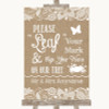 Burlap & Lace Fingerprint Tree Instructions Personalized Wedding Sign