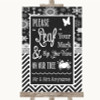 Chalk Winter Fingerprint Tree Instructions Personalized Wedding Sign