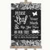 Dark Grey Burlap & Lace Fingerprint Tree Instructions Personalized Wedding Sign