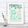 Green Rustic Wood Fingerprint Tree Instructions Personalized Wedding Sign