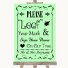 Green Fingerprint Tree Instructions Personalized Wedding Sign