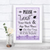 Lilac Shabby Chic Fingerprint Tree Instructions Personalized Wedding Sign