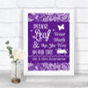 Purple Burlap & Lace Fingerprint Tree Instructions Personalized Wedding Sign