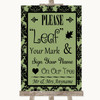 Sage Green Damask Fingerprint Tree Instructions Personalized Wedding Sign