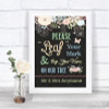 Shabby Chic Chalk Fingerprint Tree Instructions Personalized Wedding Sign