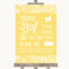 Yellow Burlap & Lace Fingerprint Tree Instructions Personalized Wedding Sign