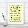 Yellow Fingerprint Tree Instructions Personalized Wedding Sign