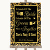 Black & Gold Damask Friends Of The Bride Groom Seating Personalized Wedding Sign