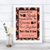 Coral Damask Friends Of The Bride Groom Seating Personalized Wedding Sign