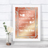 Coral Pink Friends Of The Bride Groom Seating Personalized Wedding Sign