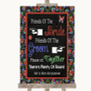 Floral Chalk Friends Of The Bride Groom Seating Personalized Wedding Sign