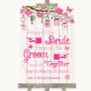 Pink Rustic Wood Friends Of The Bride Groom Seating Personalized Wedding Sign