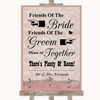Pink Shabby Chic Friends Of The Bride Groom Seating Personalized Wedding Sign