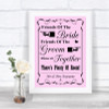 Pink Friends Of The Bride Groom Seating Personalized Wedding Sign