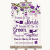 Purple Rustic Wood Friends Of The Bride Groom Seating Personalized Wedding Sign