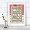 Red & Grey Winter Friends Of The Bride Groom Seating Personalized Wedding Sign