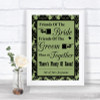 Sage Green Damask Friends Of The Bride Groom Seating Personalized Wedding Sign
