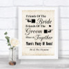 Shabby Chic Ivory Friends Of The Bride Groom Seating Personalized Wedding Sign