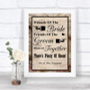 Vintage Friends Of The Bride Groom Seating Personalized Wedding Sign