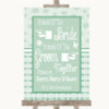 Winter Green Friends Of The Bride Groom Seating Personalized Wedding Sign