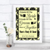 Yellow Damask Friends Of The Bride Groom Seating Personalized Wedding Sign