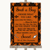 Burnt Orange Damask Grab A Bag Candy Buffet Cart Sweets Wedding Sign