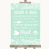 Green Burlap & Lace Grab A Bag Candy Buffet Cart Sweets Wedding Sign