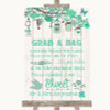 Green Rustic Wood Grab A Bag Candy Buffet Cart Sweets Personalized Wedding Sign