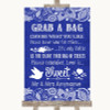 Navy Blue Burlap & Lace Grab A Bag Candy Buffet Cart Sweets Wedding Sign