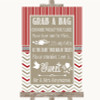 Red & Grey Winter Grab A Bag Candy Buffet Cart Sweets Personalized Wedding Sign