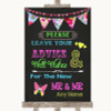 Bright Bunting Chalk Guestbook Advice & Wishes Gay Personalized Wedding Sign