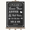 Chalk Style Guestbook Advice & Wishes Gay Personalized Wedding Sign