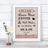 Pink Shabby Chic Guestbook Advice & Wishes Gay Personalized Wedding Sign