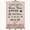 Pink Shabby Chic Guestbook Advice & Wishes Gay Personalized Wedding Sign