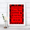 Red Damask Guestbook Advice & Wishes Gay Personalized Wedding Sign