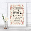 Vintage Roses Guestbook Advice & Wishes Gay Personalized Wedding Sign